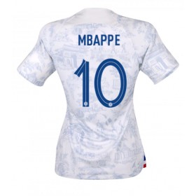 Damen Fußballbekleidung Frankreich Kylian Mbappe #10 Auswärtstrikot WM 2022 Kurzarm